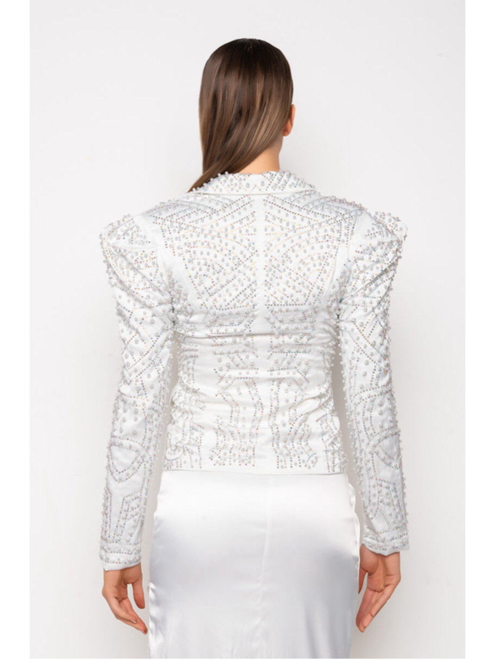 ALL THAT GLITTERS PEARL EMBELLISHED BLAZER SIZE M - Picture 8 of 17